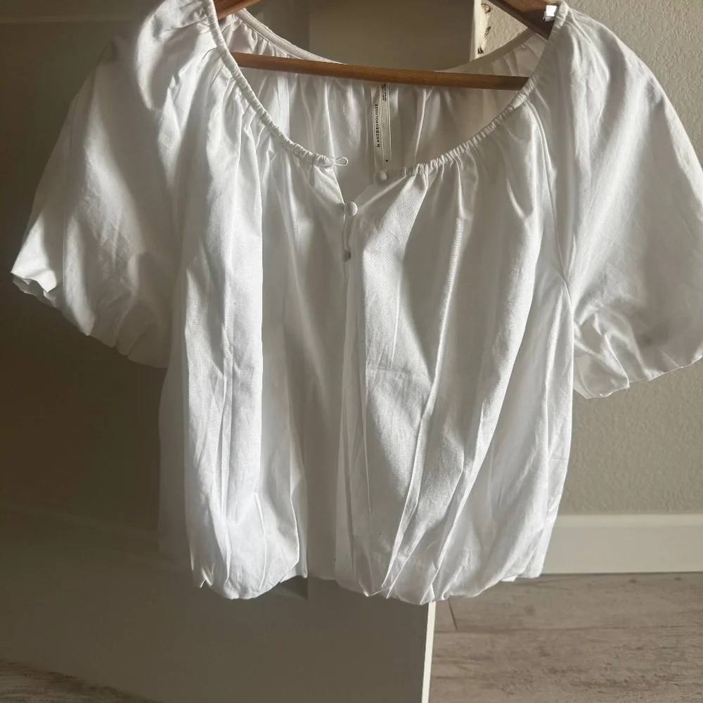 Anthropology White cotton cropped top - Picture 1 of 4